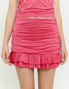 Mini Skirt with Ruffles | Fushia