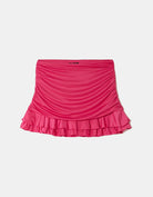 Mini Skirt with Ruffles | Fushia