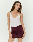 Mini Skirt with Ruffles | Bordeau