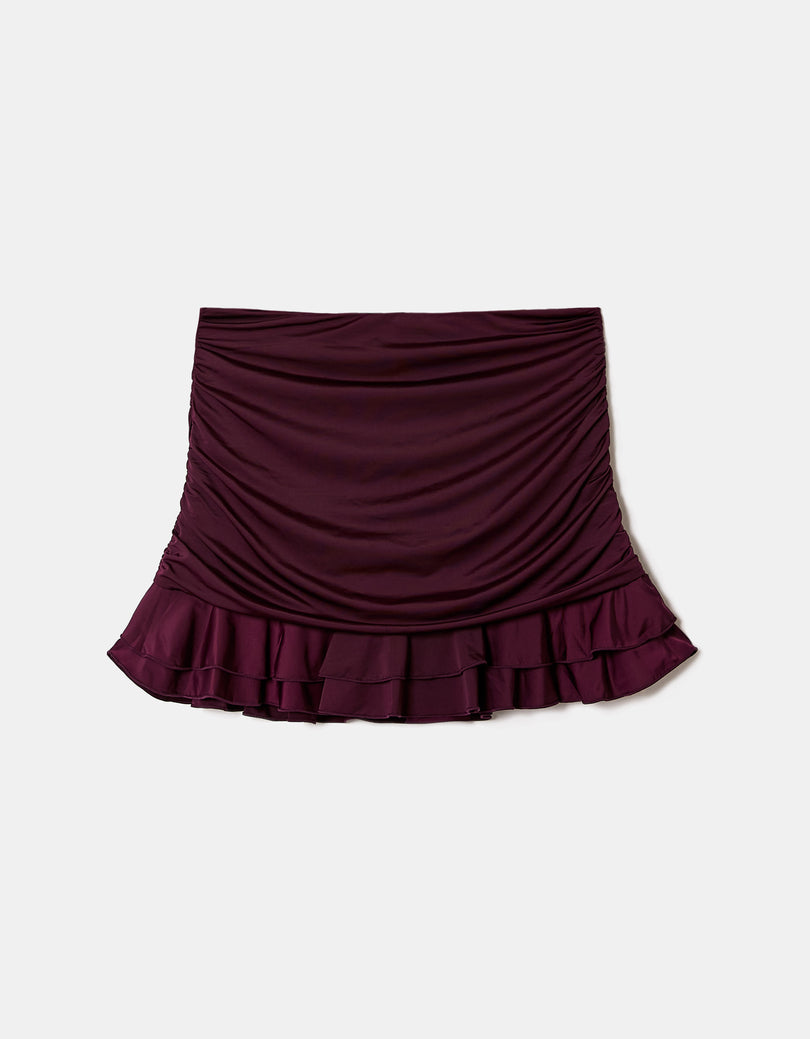 Mini Skirt with Ruffles | Bordeau
