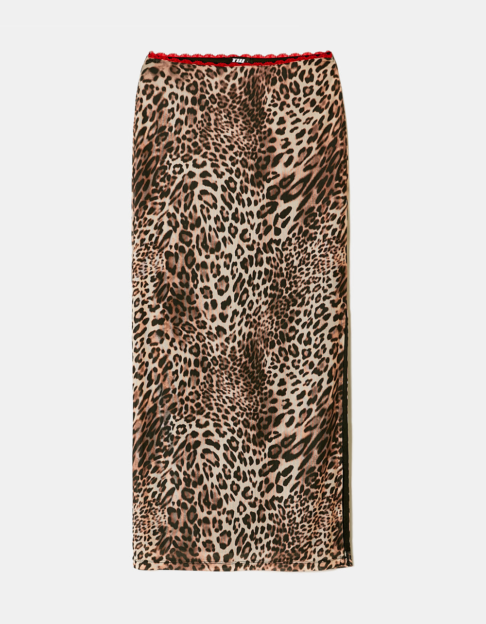 Leo print maxi skirt with lace | Multicolor