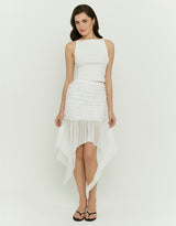 Long Ruffle Skirt | White