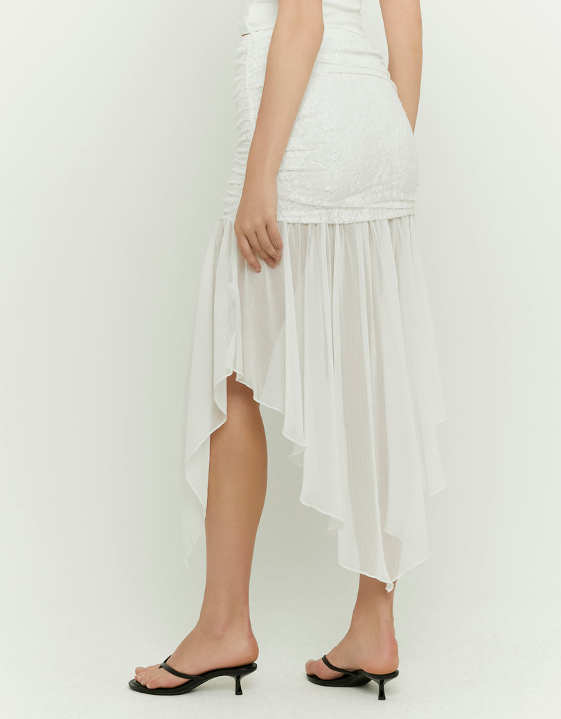 Long Ruffle Skirt | White