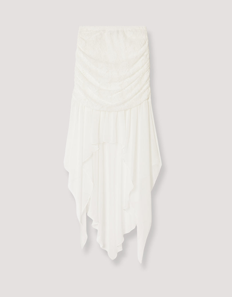 Long Ruffle Skirt | White