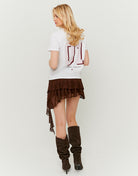 Lace Mini Skirt | Brown