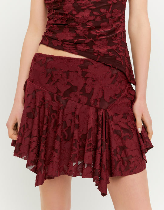 Floral Mini Skirt | Bordeau