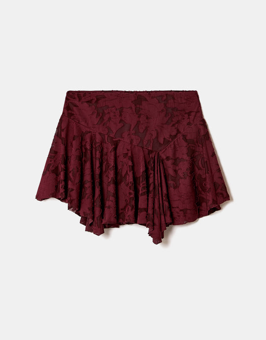 Floral Mini Skirt | Bordeau