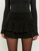 Lurex Skort with Ruffles | Black