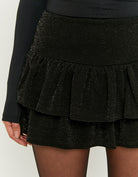 Lurex Skort with Ruffles | Black