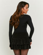 Lurex Skort with Ruffles | Black