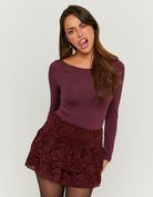 Lace Skort with Ruffles | Bordeau