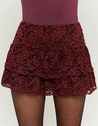 Lace Skort with Ruffles | Bordeau