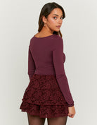 Lace Skort with Ruffles | Bordeau