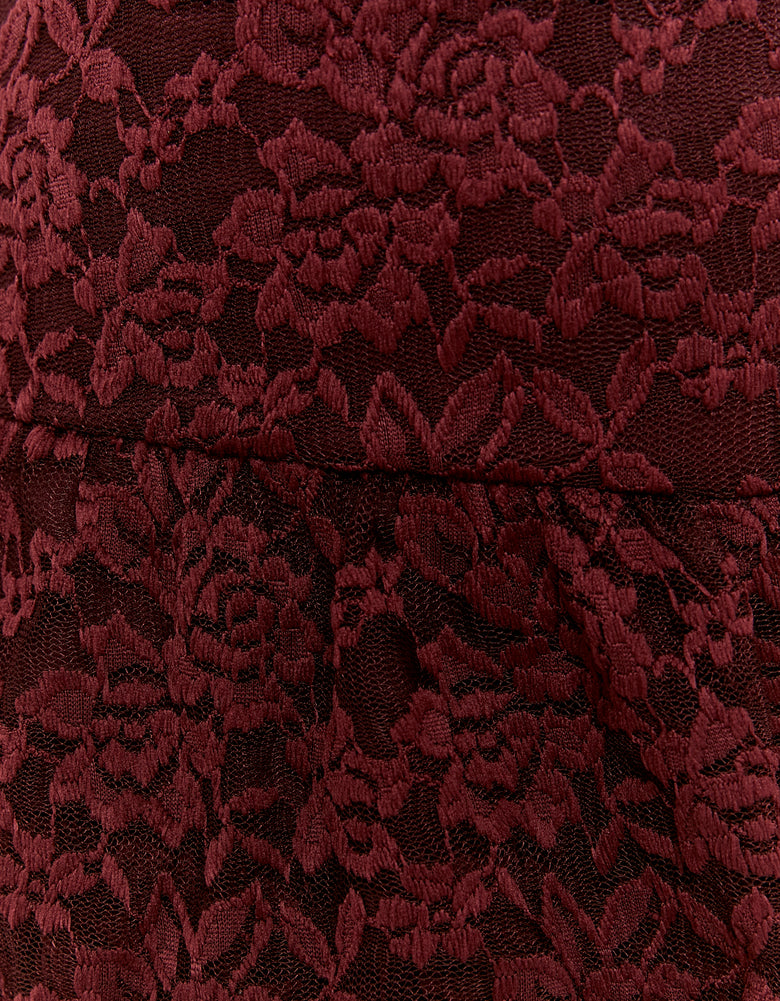 Lace Skort with Ruffles | Bordeau