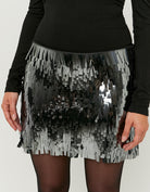 Silver Sequined Skirt | Silver