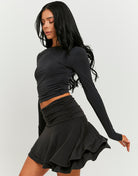 Asymmetric Mini Skirt | Black