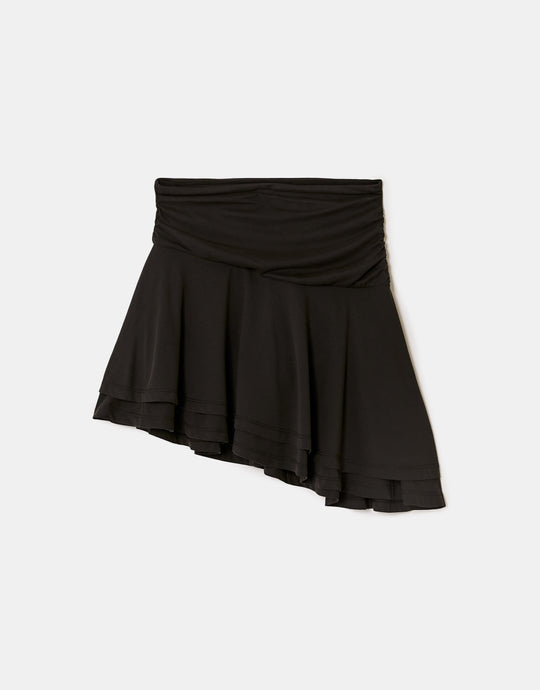 Asymmetric Mini Skirt | Black