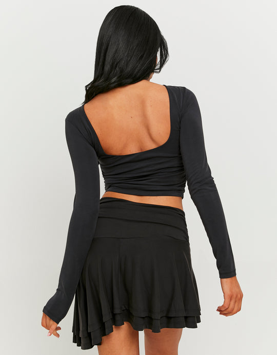 Asymmetric Mini Skirt | Black