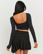 Asymmetric Mini Skirt | Black