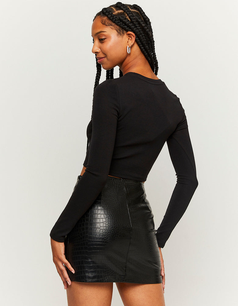 Faux Leather mini Skirt | Black