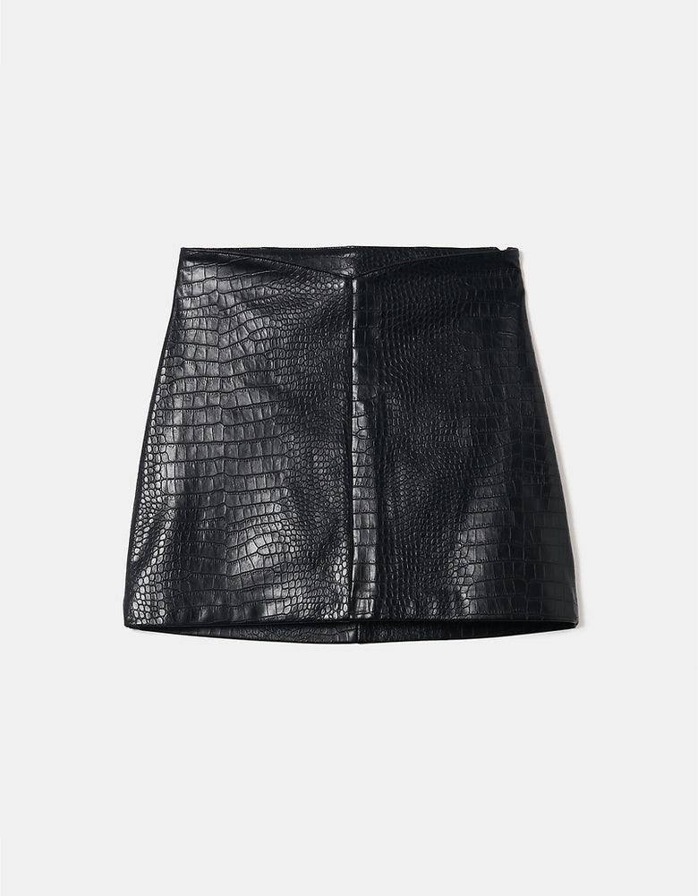 Faux Leather mini Skirt | Black