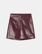 Faux Leather mini Skirt | Red