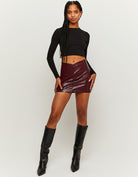 Faux Leather mini Skirt | Red