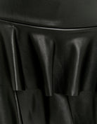 Faux Leather Mini Skort with Ruffles | Black