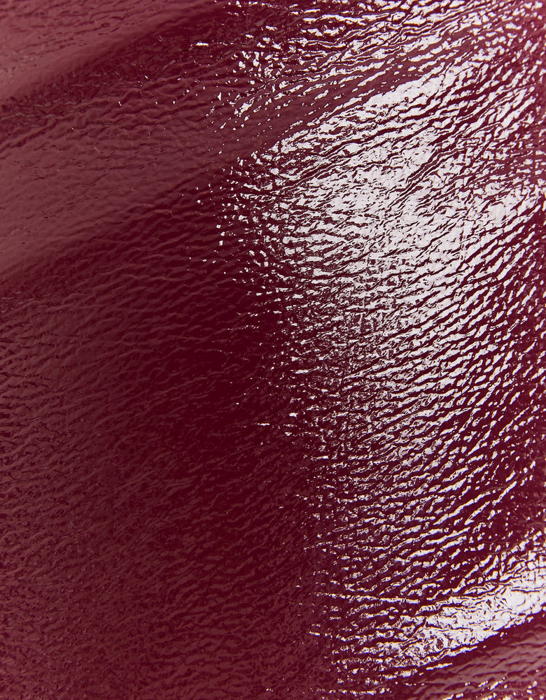 High Waist Vinyl Mini Skirt | Bordeau