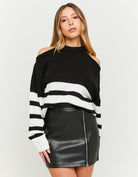 Faux Leather Zipped Mini Skirt | Black