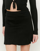 A-line knitted skirt | Black