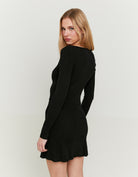 A-line knitted skirt | Black