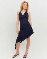 Skirt Asymmetric with Ruffles | Navy