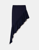 Skirt Asymmetric with Ruffles | Navy