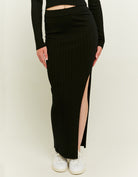 Long Knit Skirt | Black
