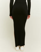Long Knit Skirt | Black