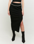 Maxi knit skirt | Black