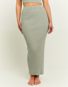 Skirt with side slit | Green