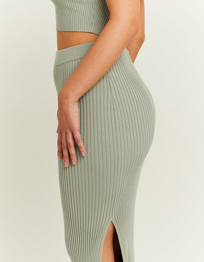 Skirt with side slit | Green