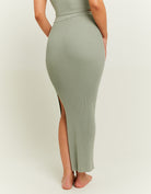 Skirt with side slit | Green