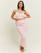 Skirt with side slit | Pink