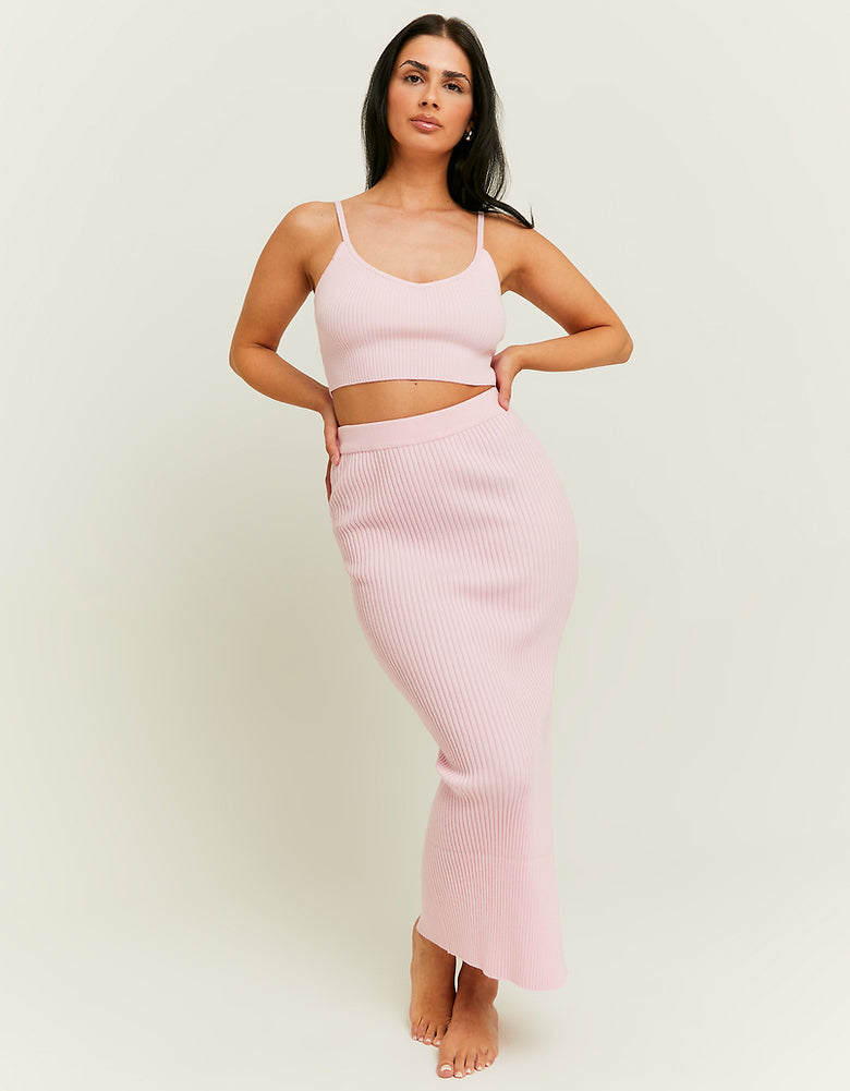 Skirt with side slit | Pink