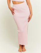 Skirt with side slit | Pink
