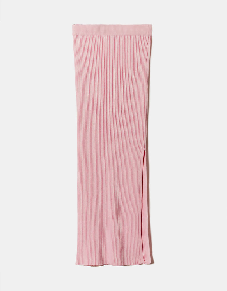 Skirt with side slit | Pink