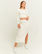 Knit Midi Skirt | Off White