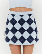 Knitted Mini Skirt | Blue-Black