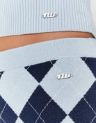 Knitted Mini Skirt | Blue-Black