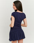 Pleated Mini Skirt | Navy