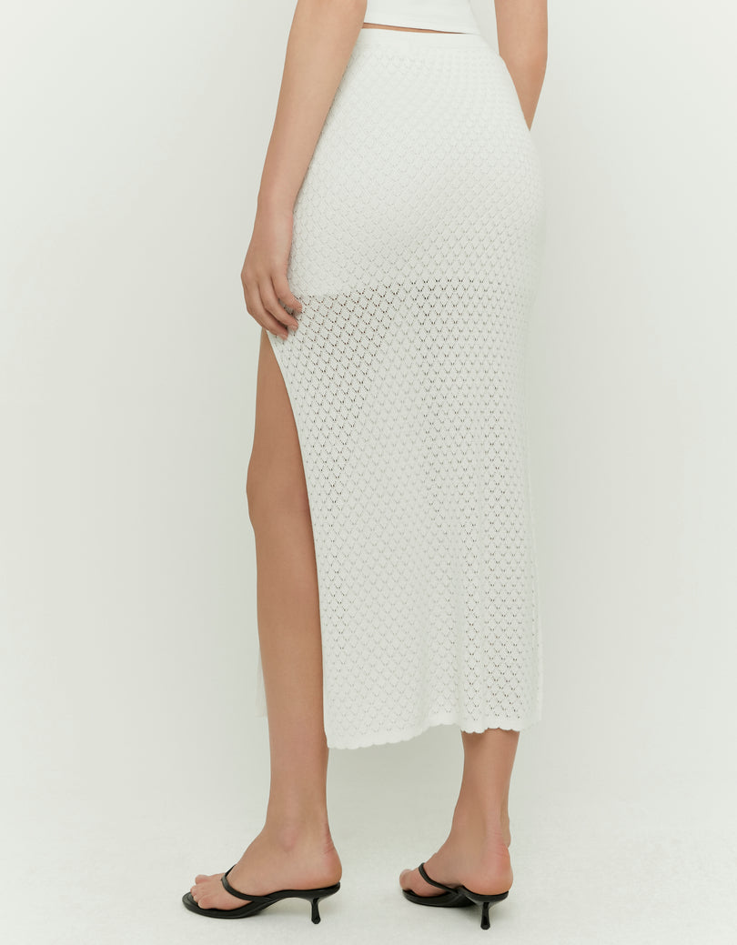 Long Lace Skirt | White