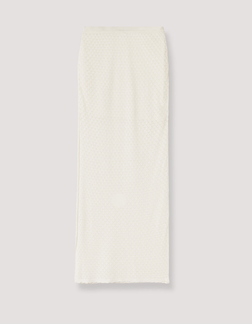 Long Lace Skirt | White